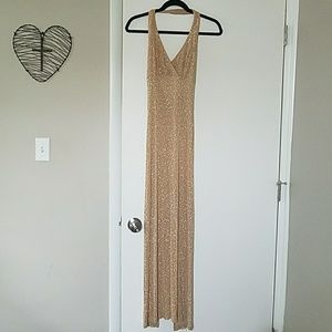 Long Gold Sparkle Dress
